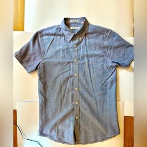 EUC Ben Sherman blue chambray short-sleeved shirt